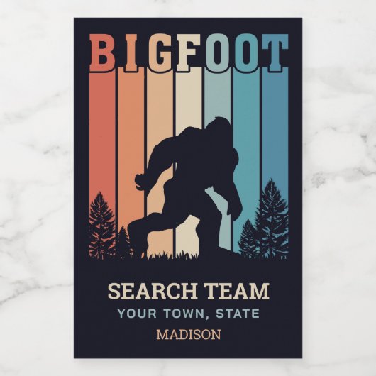 Benutzerdefinierter Textbigfoot Lebensmitteletikett (Einzelnes Label)