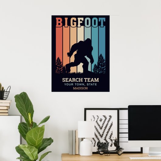 Benutzerdefinierter Textbigfoot Poster (Heimbüro)