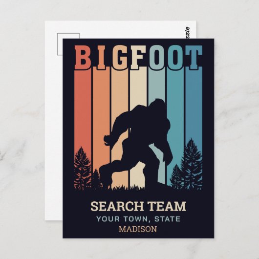 Benutzerdefinierter Textbigfoot Postkarte (Vorne/Hinten)