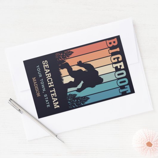 Benutzerdefinierter Textbigfoot Rechteckiger Aufkleber (Umschlag)