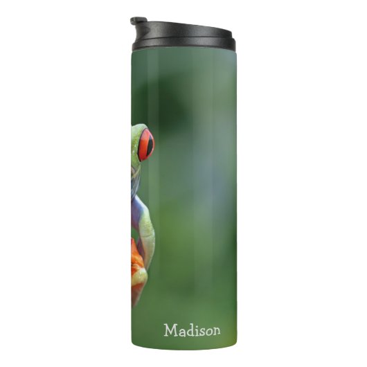 Benutzerdefinierter Textfrosch Thermosbecher (Nach rechts gedreht)