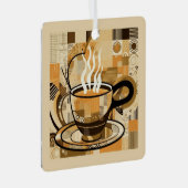 Benutzerdefinierter TextKaffee Ornament Aus Metall (Vorderseite Rechts)