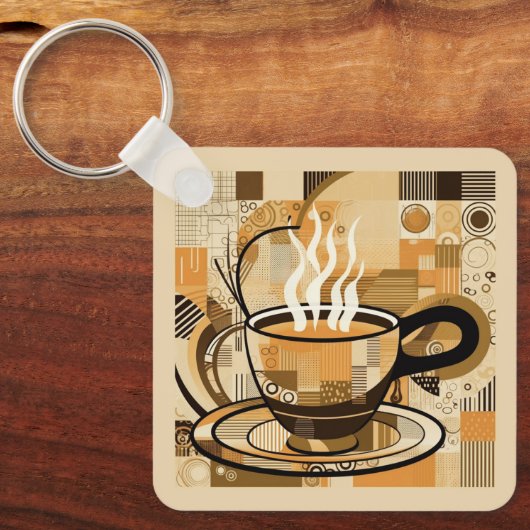 Benutzerdefinierter TextKaffee Schlüsselanhänger (Vorderseite)