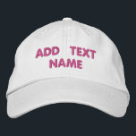 Benutzerdefinierter Textname Embroimierte Baseball Bestickte Baseballkappe<br><div class="desc">Wählen Sie Farbe und Schriftart - Gestalten Sie Ihre eigenen Personalisierten bestickten Hats mit benutzerdefiniertem Text - Name - Ihren Text hinzufügen / Name / mehr - Wählen Sie Ihre Farbe / Größe / Schriftart - Machen Sie Ihre einzigartigen Baseball- oder Business Caps / Hatgeschenke :) durch MIGNED</div>