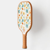 Benutzerdefinierter Textname für 70er-Muster Pickleball Schläger (Links)