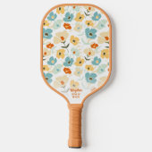 Benutzerdefinierter Textname für 70er-Muster Pickleball Schläger (Rückseite)