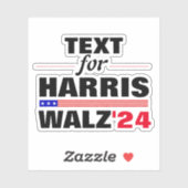 Benutzerdefinierter Textname für Harris Walz 2024 Aufkleber (Blatt)