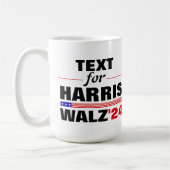 Benutzerdefinierter Textname für Harris Walz 2024  Kaffeetasse (Links)