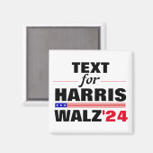 Benutzerdefinierter Textname für Harris Walz 2024 Magnet (Vorderseite/Rückseite)