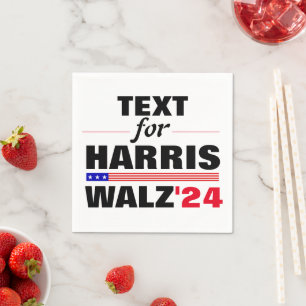 Benutzerdefinierter Textname für Harris Walz 2024 Serviette