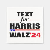 Benutzerdefinierter Textname für Harris Walz 2024  Serviette (Vorderseite)