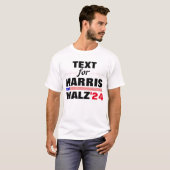 Benutzerdefinierter Textname für Harris Walz 2024  T-Shirt (Vorne ganz)