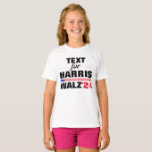 Benutzerdefinierter Textname für Harris Walz 2024 T-Shirt (Vorne ganz)