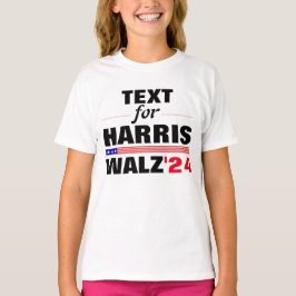 Benutzerdefinierter Textname für Harris Walz 2024  T-Shirt