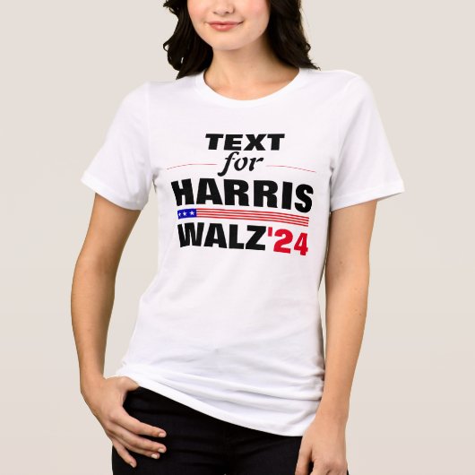 Benutzerdefinierter Textname für Harris Walz 2024  Tri-Blend Shirt (Vorderseite)