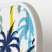 Benutzerdefinierter Textname für tropische Palm-Tr Pickleball Schläger (Linke Seite)