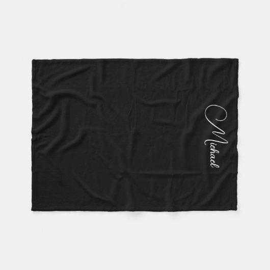 Benutzerdefinierter Textname Hinzufügen von Schwar Fleecedecke (Vorderseite (Horizontal))