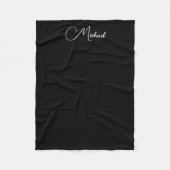 Benutzerdefinierter Textname Hinzufügen von Schwar Fleecedecke (Vorderseite)