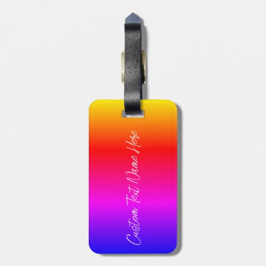 Benutzerdefinierter Textname Rainbow Colors Gepäck Gepäckanhänger (Rückseite vertikal)