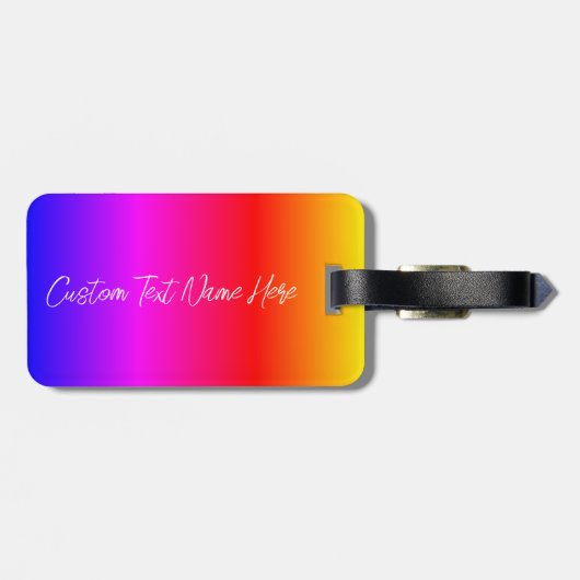 Benutzerdefinierter Textname Rainbow Colors Gepäck Gepäckanhänger (Rückseite horizontal)