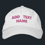 Benutzerdefinierter Textname Stickende Baseballkap Bestickte Baseballkappe<br><div class="desc">Einfach Personalisierter Textname - Text hinzufügen / Name / mehr - Farbe / Größe / Schriftart wählen - Ihre individuellen Werbeartikel und Firmengeschenke erstellen :)</div>