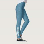 Benutzerdefinierter Textname Womens Modernes Elega Leggings<br><div class="desc">Benutzerdefiniert Hinzufügen von Foto-Bild-Logo Elegante Moderne Vorlage Frauen Mode / Kleidung / Damen Blau Leggings.</div>