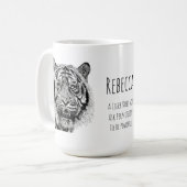 Benutzerdefinierter Tiger Schwarz-Weiß-Monogramm-S Kaffeetasse (Vorderseite Links)