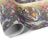 Benutzerdefinierter Tiger-Text Geschenkpapier (Rolleneckpunkt)
