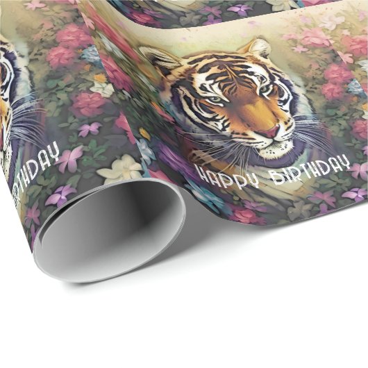 Benutzerdefinierter Tiger-Text Geschenkpapier (Rolleneckpunkt)