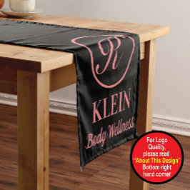 Benutzerdefinierter Tischrunner mit Logo und Text Kurzer Tischläufer