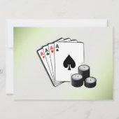 Benutzerdefinierter Titel Grüne Poker Nacht Party Einladung (Rückseite)