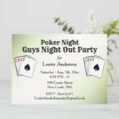 Benutzerdefinierter Titel Grüne Poker Nacht Party Einladung (Stehend Vorderseite)