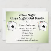 Benutzerdefinierter Titel Grüne Poker Nacht Party Einladung (Vorderseite)