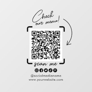 Benutzerdefinierter Transparente Geschäft- QR-Code Fensteraufkleber