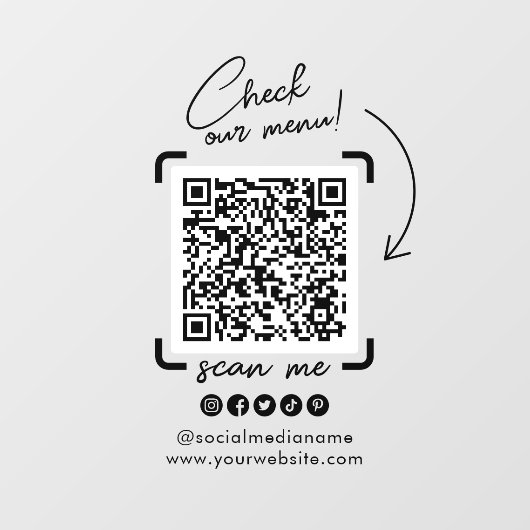 Benutzerdefinierter Transparente Geschäft- QR-Code Fensteraufkleber (Blatt)