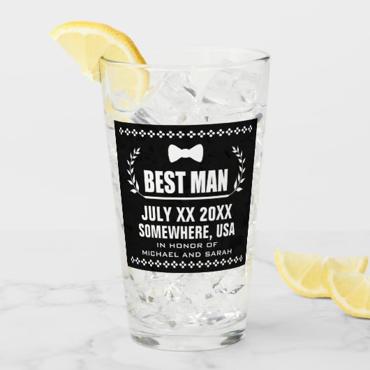 Benutzerdefinierter Trauzeuge Glas (Vorderseite Ice)