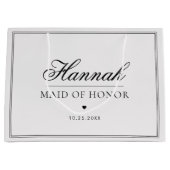 Benutzerdefinierter Trauzeugin Name Elegante Herzh Große Geschenktüte (Vorderseite)