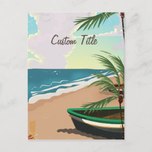 Benutzerdefinierter tropischer Strand Vintage Post Postkarte