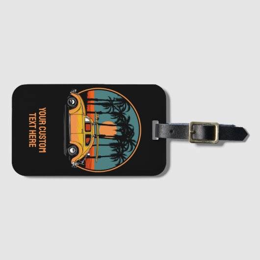 Benutzerdefinierter tropischer Surfer-Sonnenunterg Gepäckanhänger (Vorderseite (Horizontal))