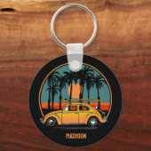 Benutzerdefinierter tropischer Surfer-Sonnenunterg Schlüsselanhänger (Vorderseite)