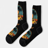 Benutzerdefinierter tropischer Surfer-Sonnenunterg Socken (Linkes Detail)