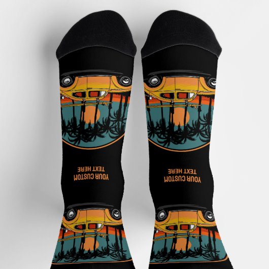 Benutzerdefinierter tropischer Surfer-Sonnenunterg Socken (Oben)