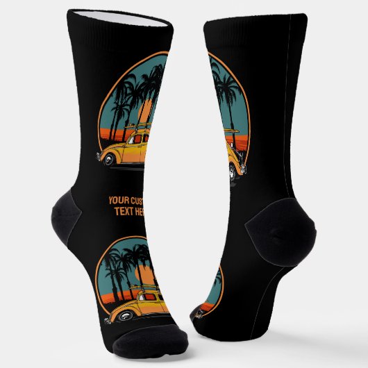 Benutzerdefinierter tropischer Surfer-Sonnenunterg Socken (Gewinkelt)