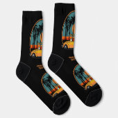 Benutzerdefinierter tropischer Surfer-Sonnenunterg Socken (Rechts)
