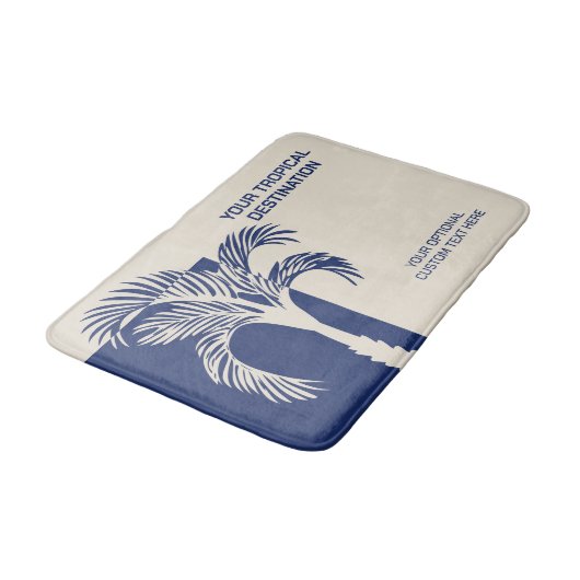 Benutzerdefinierter tropischer Textabschnitt Badematte (Schrägansicht)