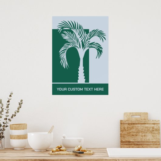 Benutzerdefinierter tropischer Textbaum Poster (Küche)