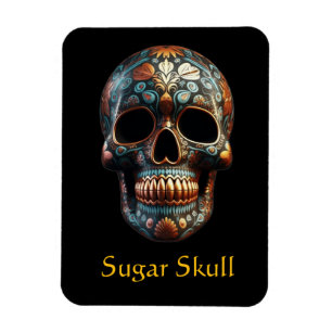 Benutzerdefinierter Türkis-Gold-Día-de-los-Muertos Magnet
