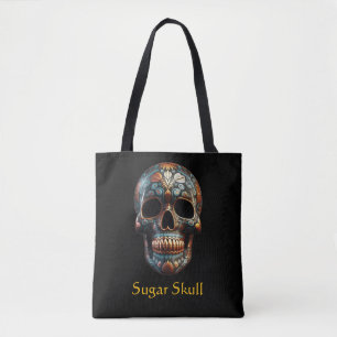 Benutzerdefinierter Türkis-Gold-Día-de-los-Muertos Tasche