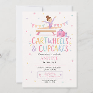 Benutzerdefinierter Turn-Cupcake-Geburtstag Einladung