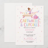 Benutzerdefinierter Turn-Cupcake-Geburtstag Einladung (Vorne/Hinten)